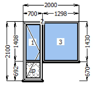 Балконная дверь:Размер 0,75 х 2,1 м. Цена от 13 991 рублей.